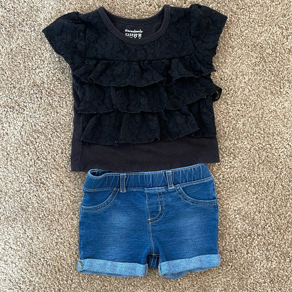 Size 12 mo girls shirt/shirt combo
